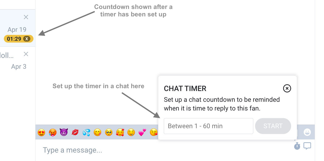 Remember when to reply a fan (with chat timers)